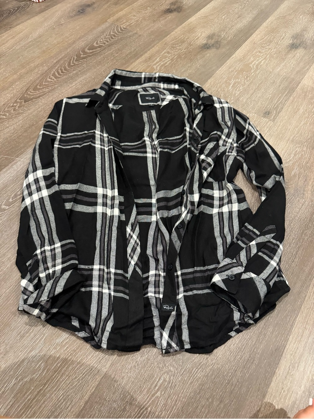 Rails Black and White Plaid Button-Down Shirt